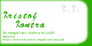 kristof kontra business card