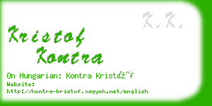 kristof kontra business card